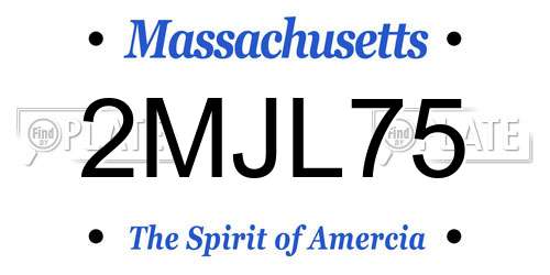 2MJL75 Massachusetts License Plate