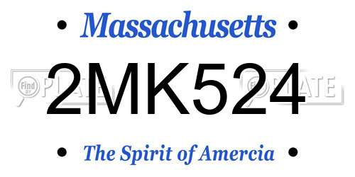 2MK524 Massachusetts License Plate