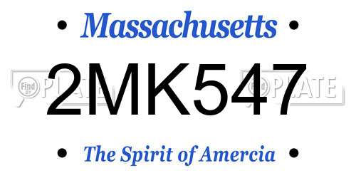 2MK547 Massachusetts License Plate