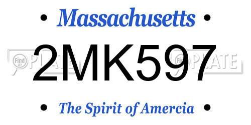 2MK597 Massachusetts License Plate