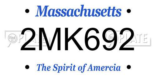2MK692 Massachusetts License Plate