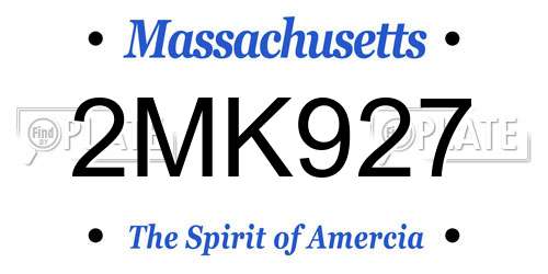 2MK927 Massachusetts License Plate