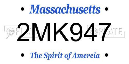 2MK947 Massachusetts License Plate