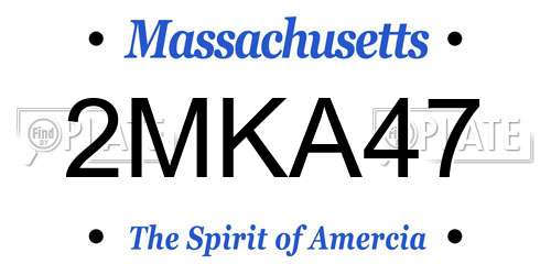 2MKA47 Massachusetts License Plate
