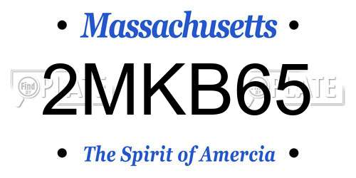 2MKB65 Massachusetts License Plate