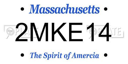 2MKE14 Massachusetts License Plate