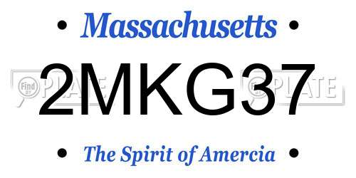 2MKG37 Massachusetts License Plate