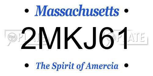 2MKJ61 Massachusetts License Plate