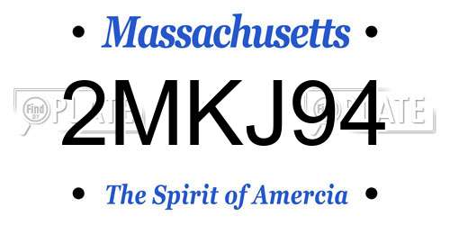 2MKJ94 Massachusetts License Plate
