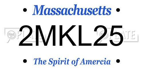 2MKL25 Massachusetts License Plate