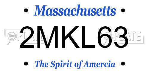 2MKL63 Massachusetts License Plate