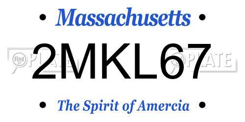 2MKL67 Massachusetts License Plate