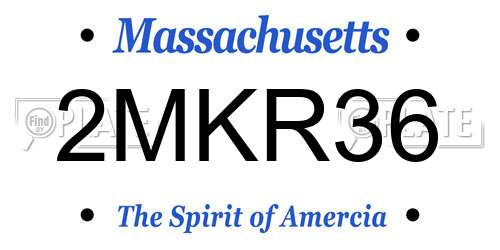 2MKR36 Massachusetts License Plate