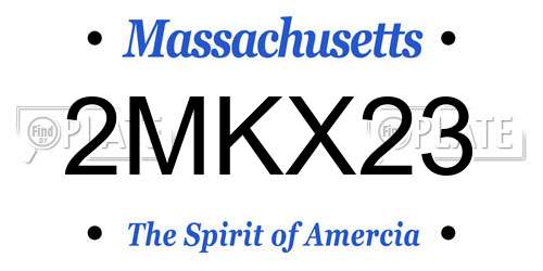 2MKX23 Massachusetts License Plate