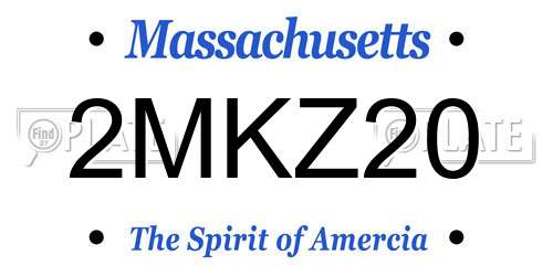 2MKZ20 Massachusetts License Plate