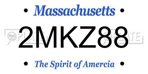 2MKZ88 Massachusetts License Plate