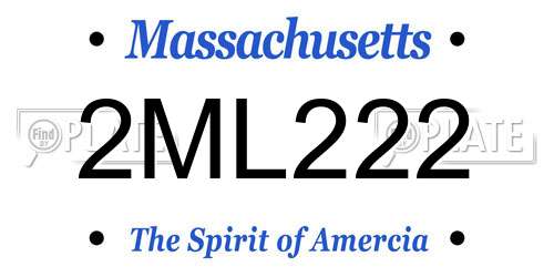2ML222 Massachusetts License Plate