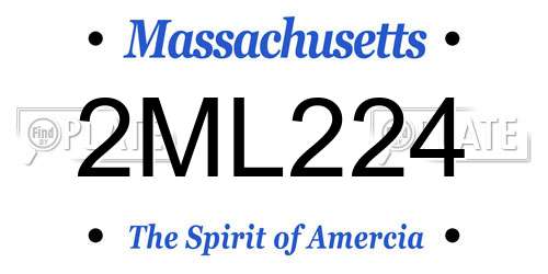 2ML224 Massachusetts License Plate