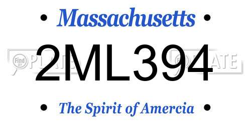 2ML394 Massachusetts License Plate