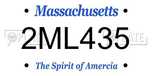 2ML435 Massachusetts License Plate