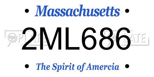 2ML686 Massachusetts License Plate