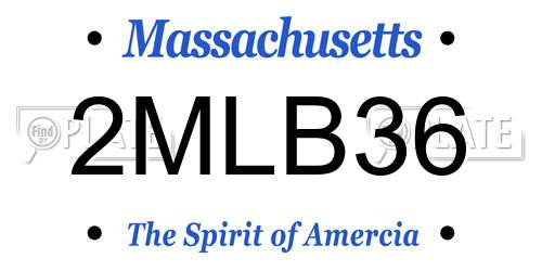 2MLB36 Massachusetts License Plate