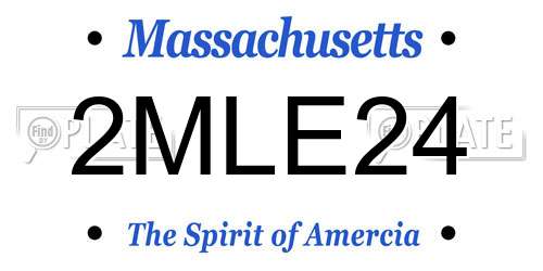 2MLE24 Massachusetts License Plate