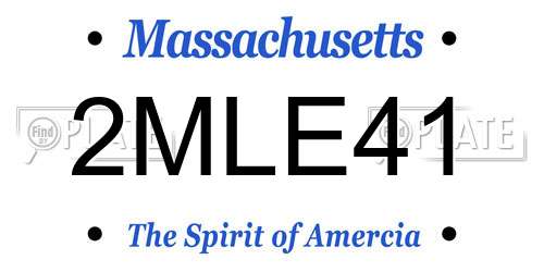 2MLE41 Massachusetts License Plate
