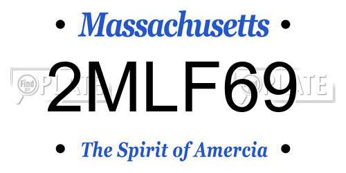 2MLF69 Massachusetts License Plate