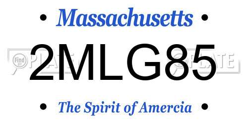 2MLG85 Massachusetts License Plate