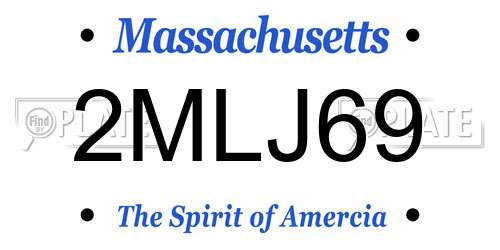 2MLJ69 Massachusetts License Plate
