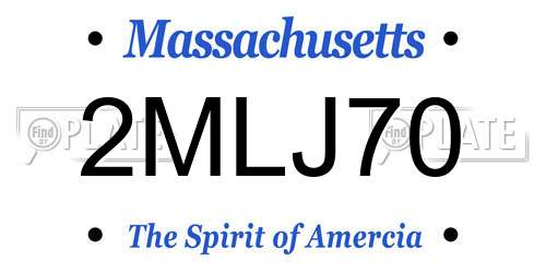 2MLJ70 Massachusetts License Plate