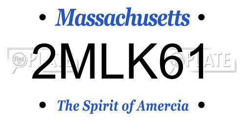 2MLK61 Massachusetts License Plate