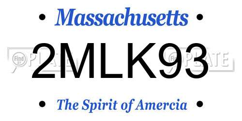 2MLK93 Massachusetts License Plate