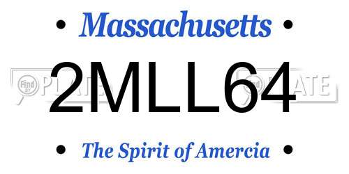 2MLL64 Massachusetts License Plate