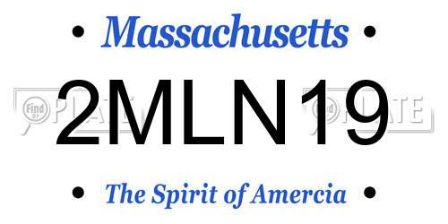 2MLN19 Massachusetts License Plate