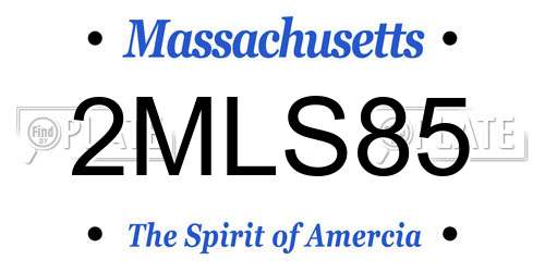 2MLS85 Massachusetts License Plate