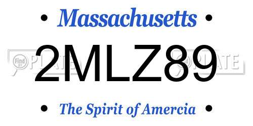 2MLZ89 Massachusetts License Plate