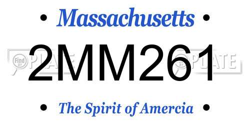 2MM261 Massachusetts License Plate