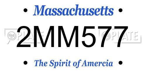 2MM577 Massachusetts License Plate