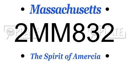 2MM832 Massachusetts License Plate