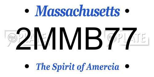 2MMB77 Massachusetts License Plate