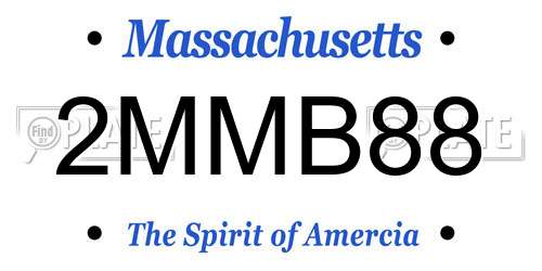 2MMB88 Massachusetts License Plate