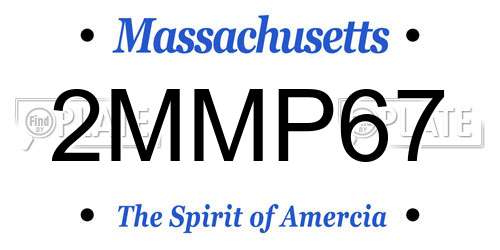 2MMP67 Massachusetts License Plate