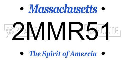 2MMR51 Massachusetts License Plate