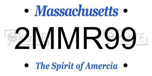 2MMR99 Massachusetts License Plate