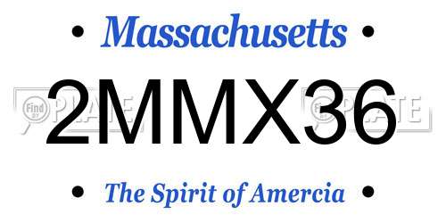 2MMX36 Massachusetts License Plate