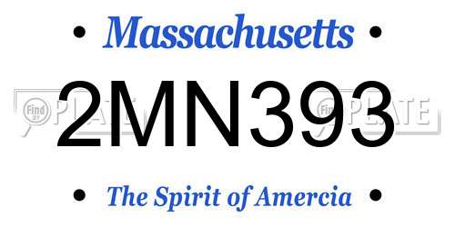 2MN393 Massachusetts License Plate