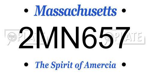 2MN657 Massachusetts License Plate