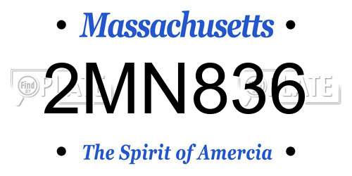 2MN836 Massachusetts License Plate
